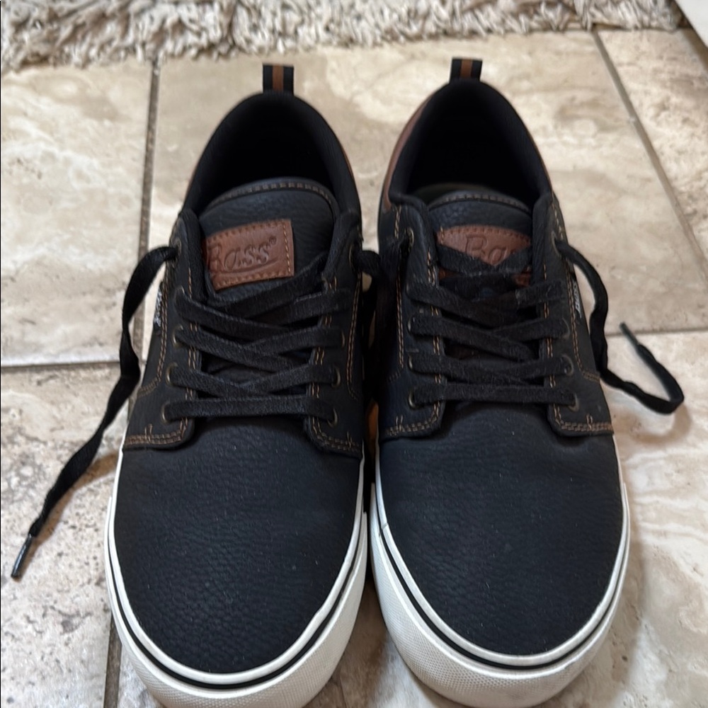 Bass Black and Brown Sneakers with Vulcanized Sole